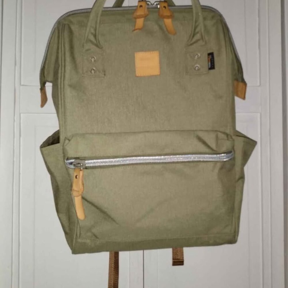 Himawari Waterproof Khaki Laptop Backpack - Picture 5 of 6